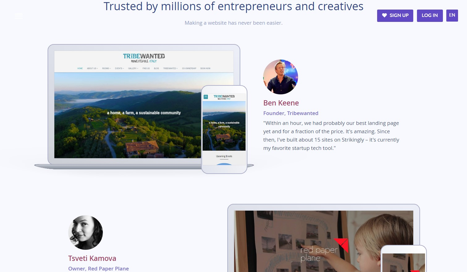 Strikingly Business Customers Strikingly Business Customers